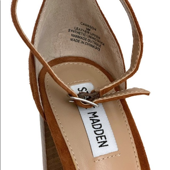 Steve Madden Cognac Sued Block Heel 👡🔥 - Picture 6 of 6
